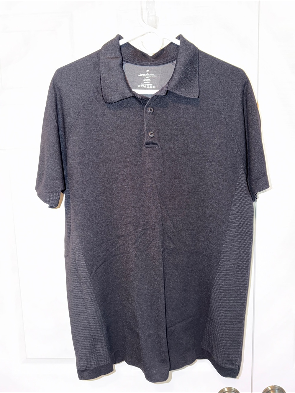 Fabletics Men's Black Short-Sleeve Polo